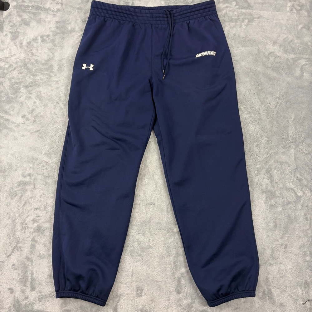 Under Armour Dayton Flyers Sweatpants Mens XL Blue Joggers Performance Spellout